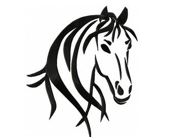Horse head outline | Etsy