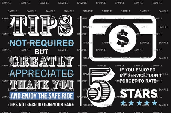 Uber Tip Sign 2 Signs 5 Star Rating Rideshare Get It ASAP Uber Tip Sign 2 Signs 5 Star Rating Rideshare Get It ASAP