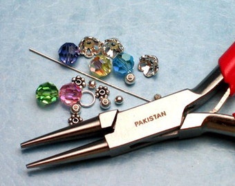 Create Pendant for Margo lampwork beads with sterling silver finding crystal and cap