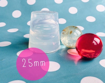 Sphere Orb 25mm Silicone Mold Necklace Resin Pendant Jewellery Mould