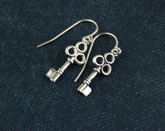 Skeleton Key Earrings in Silver / Steampunk / Graduation Gift / Key to my Heart Earring / Open Sesame / Birthday Gifts for Her Best Friend