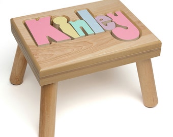 Name Puzzle Stool, Custom Name Puzzle Stool, Baby Gift, Nursery, Wooden Name Puzzle Stool, Baby Gift, Wooden Name Puzzle, Birch wood
