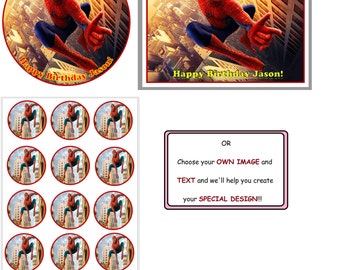 Spiderman cake topper,Spiderman cupcake toppers, Spiderman edible image, Spiderman cake decorating, Spiredman Birthday party, Spiderman cake