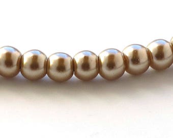 Light Coffee Glass Pearls 4mm Round Beads Full Strand