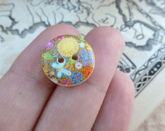 10x Wooden Button 15mm Button, Sewing, Dress Making Buttons Scrapbooking BT11