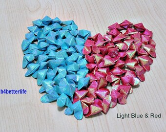 100pcs of Medium Size 3D Origami Hearts "LOVE" In 2 Colors. (RS paper series). #FOH-149.
