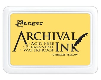 Ranger Archival Ink Chrome Yellow - Yellow Ink - Yellow Archive Ink - Ranger Yellow Ink - Permanent Yellow Ink - Waterproof Ink - 17-006