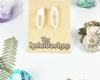 Quartz Crystal Stud Earrings | Quartz Point Studs |