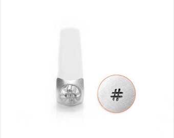 Hashtag Metal Stamp 3mm ImpressArt Steel Stamping Tool for Hand Stamping Jewelry and Leather - AA192