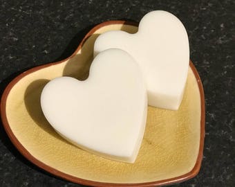 Heart shaped Goat's Milk Soaps without colour or fragrance oil