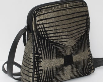SHOULDER BAG Fabric and LEATHER Good Vibrations by Elizabeth Z Mow