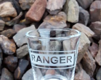Army Ranger Etched Shot Glass Custom