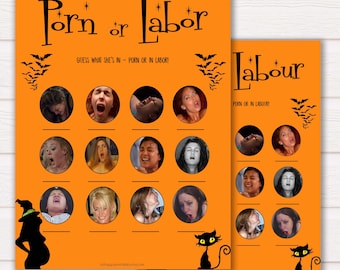 Halloween Porn or Labour Game, Labor or Porn Baby Shower Game, Porn or Labor, Labour or Lovin Baby Shower Game, Baby, Porn or Labor Game HW1