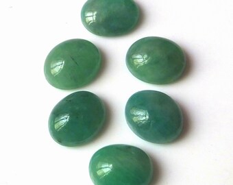 6 Pieces 12X10 MM Oval Shape Natural Brazilian Green Emerald Cabochon Cut Calibrated Gemstone Wholesale Lot 10X12 MM Oval Cabs Stone