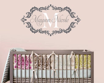 Childrens Decor Baby Nursery Wall Decal - Monogram Vinyl Wall Lettering Art Decal