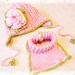 Baby scarf and hat 0-24 months, baby girl hat, clothes newborn, baby shower gift, flower hat, Warm and Cozy Hat - Baby Girl Winter Hat