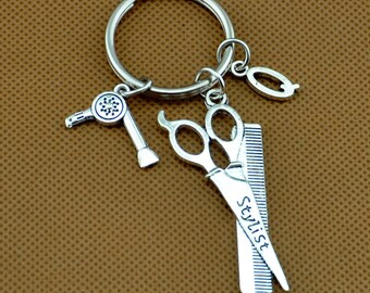Scissors keychain, hairstylist jewelry, hairdresser jewelry, hairdresser gift, Hair stylist keyring, cosmetologist gift, beautician gift 955