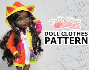 Doll Clothes Pattern: Oversized Hoodie for MH + EAH Girls