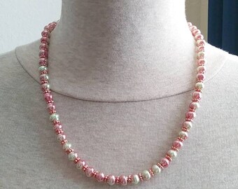 Rose Cream Faux Pearl Necklace