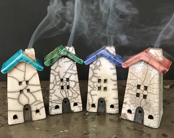 Little house cone incense burners