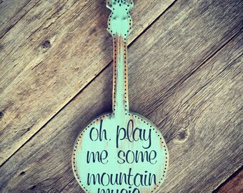 Banjo Sign, Musical Wall Art, Country Western Music Decor, Wood Sign, Banjo Decor, Bluegrass Decor, Musical Decor, Banjo Gift, Musician Gift