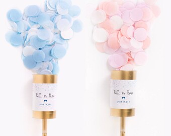 Gold Gender Reveal Poppers / Confetti Push Pop / Baby Shower / Wedding Confetti Popper / Wedding Favors / Gold Party Favors / Custom Message