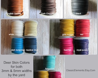 5mm Deerskin, By the yard, Deerskin, Deer Skin, Lace, Leather Lace, Lace, Leather, 5mm lace, 5mm leather