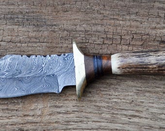 DAMASCUS STEEL 8 inch hunting KNIFE