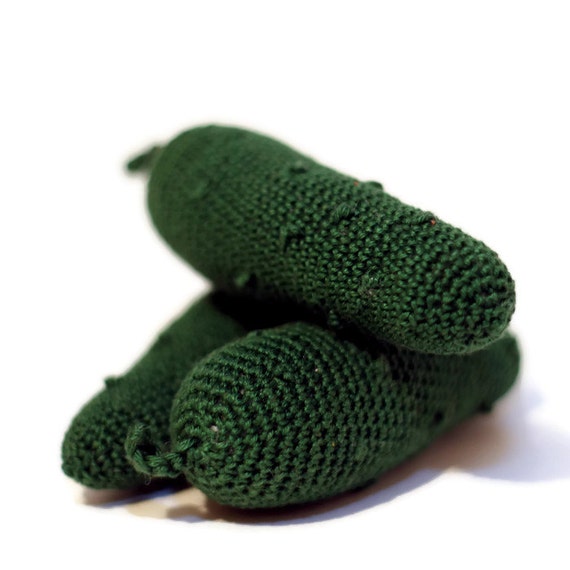 Handmade Cucumber Crochet Vegetables Preten