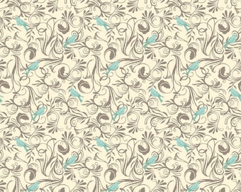 Timber and Leaf by Sarah Watts for Blend One Yard of Bird Flora Grey