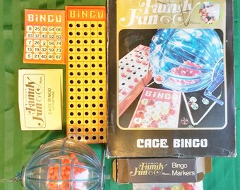Vintage 1971 Hasbro World Of Family Fun Cage Bingo Game