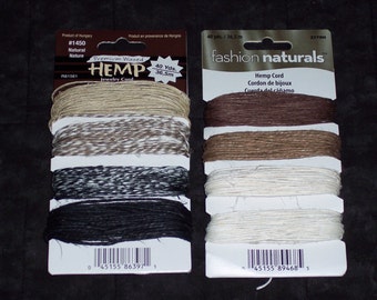 Hemp Jewelry cord,4 natural color assortment packages,The Beadery,10 yd each color,40yd per package,warm,bright,multi color,macrame,boho