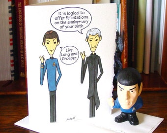 Spock Birthday Card - Live Long and Prosper - Star Trek - Spock Prime