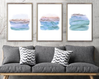 Abstract landscape, large wall art, large abstract art, watercolor painting, watercolor art, modern painting, modern abstract art, art print