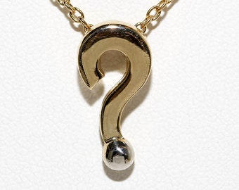 Modern Pewter Question Necklace