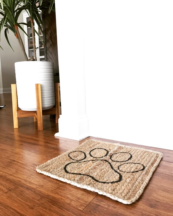 Dog Placemat Paw Mat Jute placemat dog bowl mat feeding