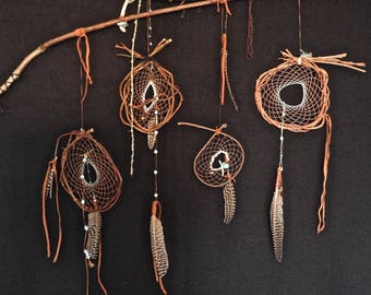 Dreamcatcher #1321- Mobile with Four Hoops- Native American Tribal Art