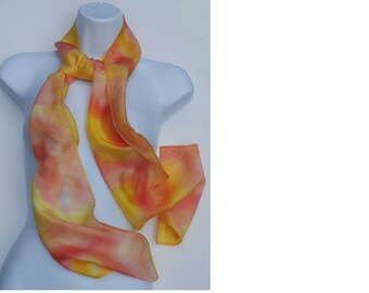 Yellow and Orange Hand Dyed Silk Scarf