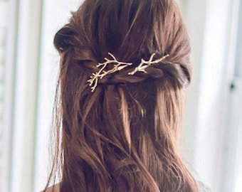 Gold, Silver Tree Branches Hairpin, Hair clip