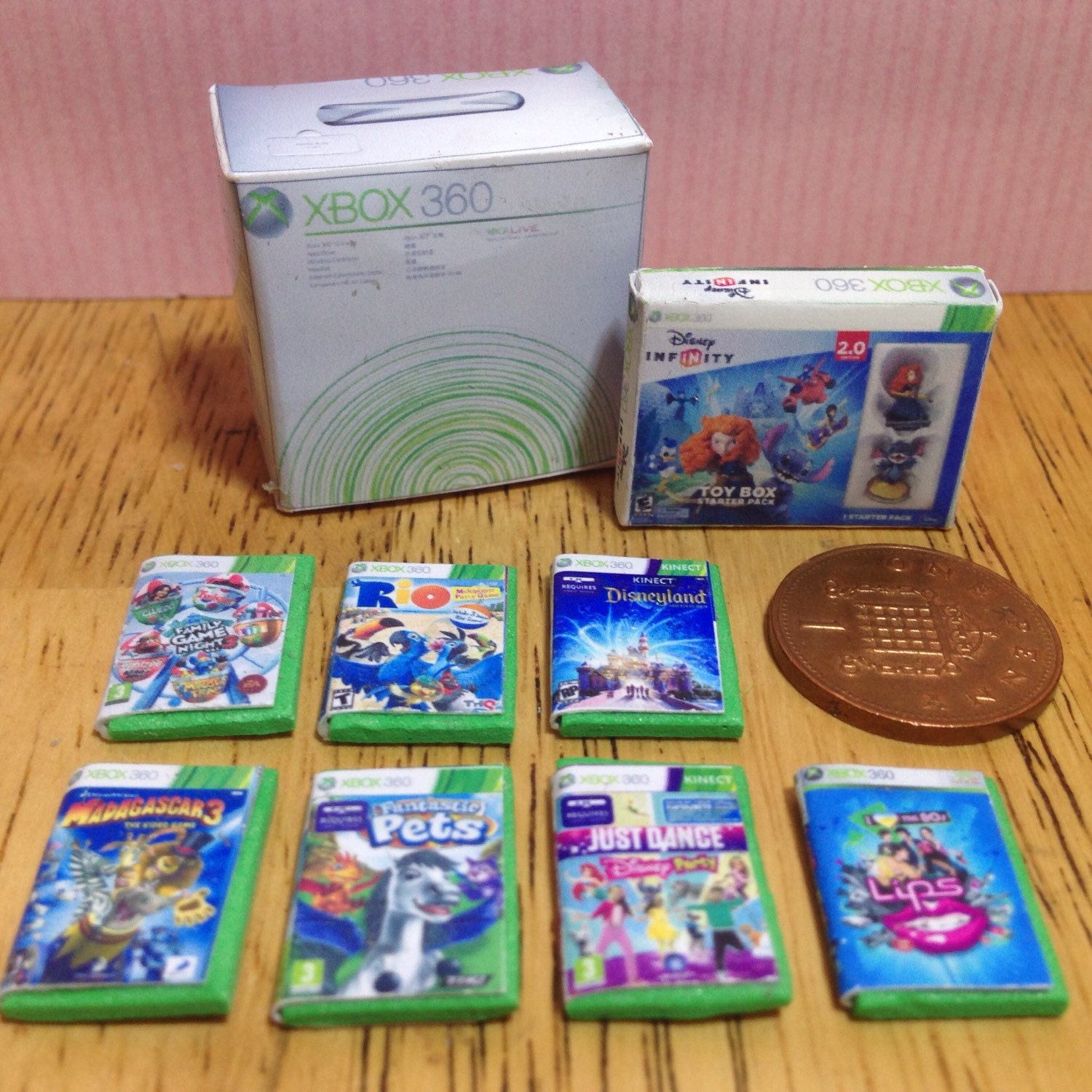 Dolls house handmade miniature xbox 360 bundle girls