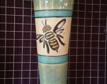 Vase, Wall Vase, Bee Vase, Flower Vase, Bee Bud Vase, Springtime Vase