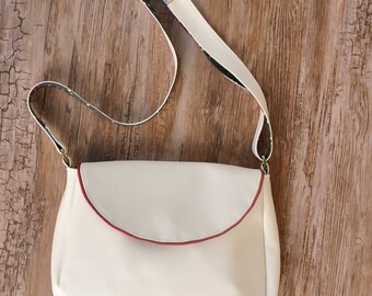 Sparkly red and white handbag