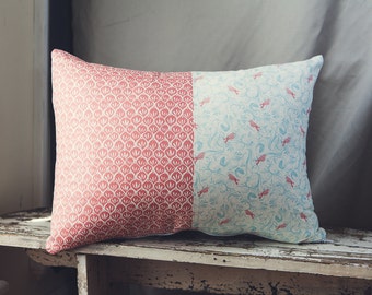 Rectangle Cushion/Pillow Cover in a combination of the "Timber and Leaf Collection" by Sarah Watts.