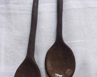 Twiggy Spoon // Handmade ceramic spoon // chestnut stoneware