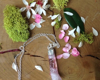 Pink Aura Quartz Necklace