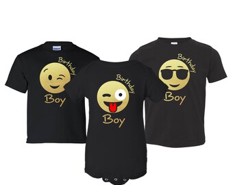 YOUTH, TODDLER, INFANT Emoji Inspired Birthday Boy Shirt Choose Your Emoji Customized It