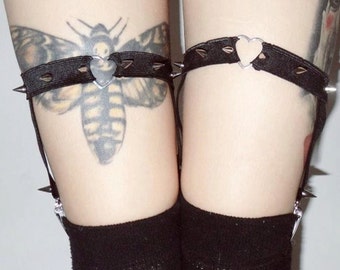 Hearts 'n' Spikes suspender belts
