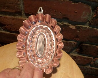 Vintage Aluminum Mold Italy, Italian mold pan, Oval fluted mold pan, Jello mold pan, Italian Mold pan, old pan, rustic kitchen