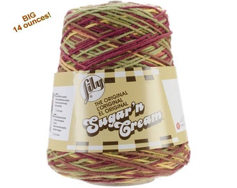 AUTUMN LEAVES OMBRE 14oz Sugar N Cream Cotton Cone yarn 14oz cotton yarn, multi color cotton yarn, Lily Sugar N Cream cotton Cone >