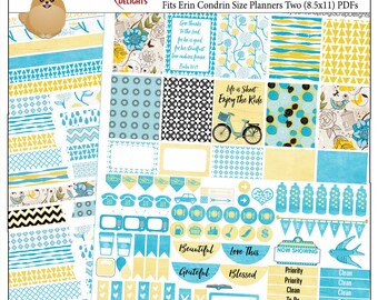 Orinda Weekly Printable Planner Kit 2 PDFs, EC or Happy Planner sizes, over 100 Stickers